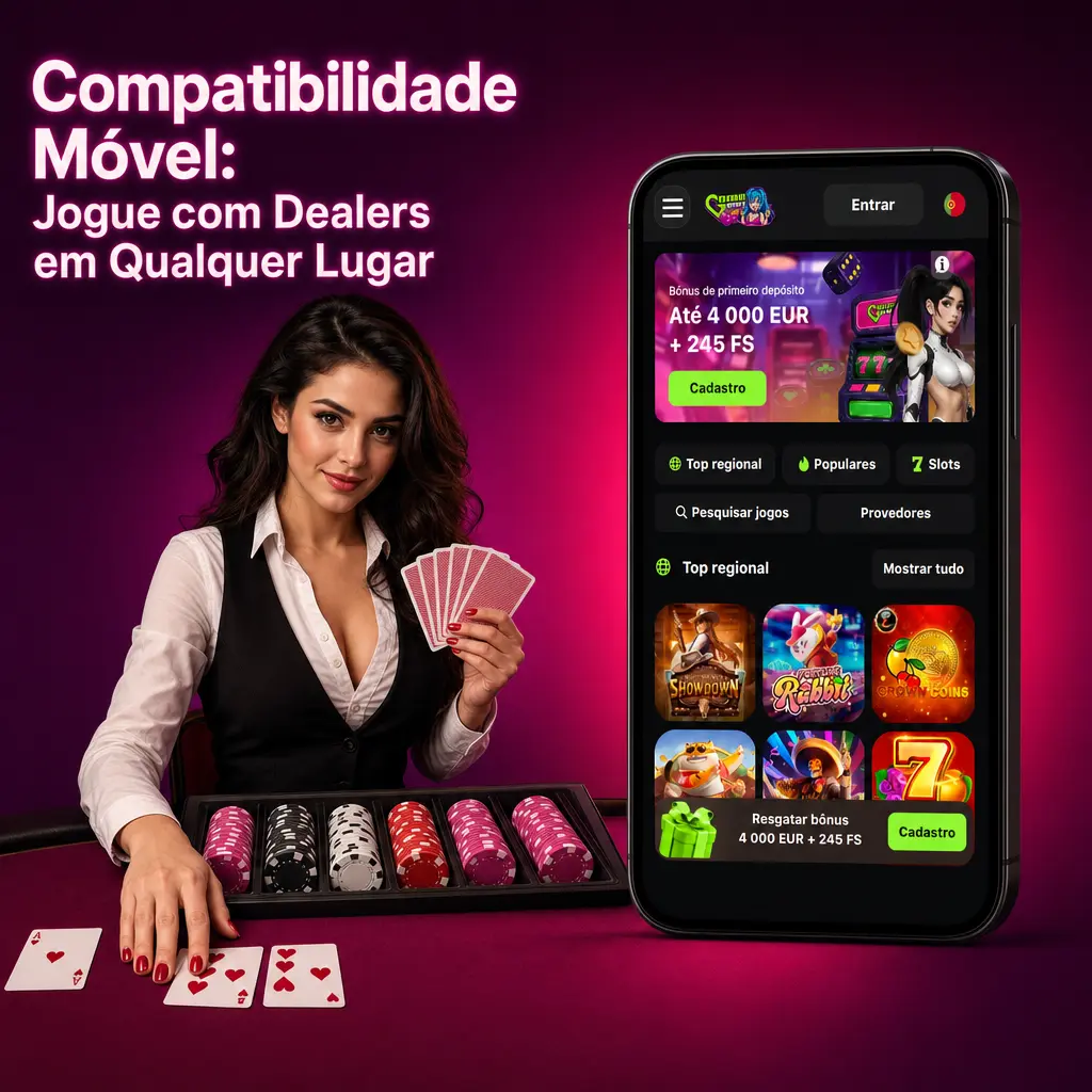 Interface casino ao vivo GameSpot em dispositivo móvel com dealer em streaming HD e controlos de aposta adaptados